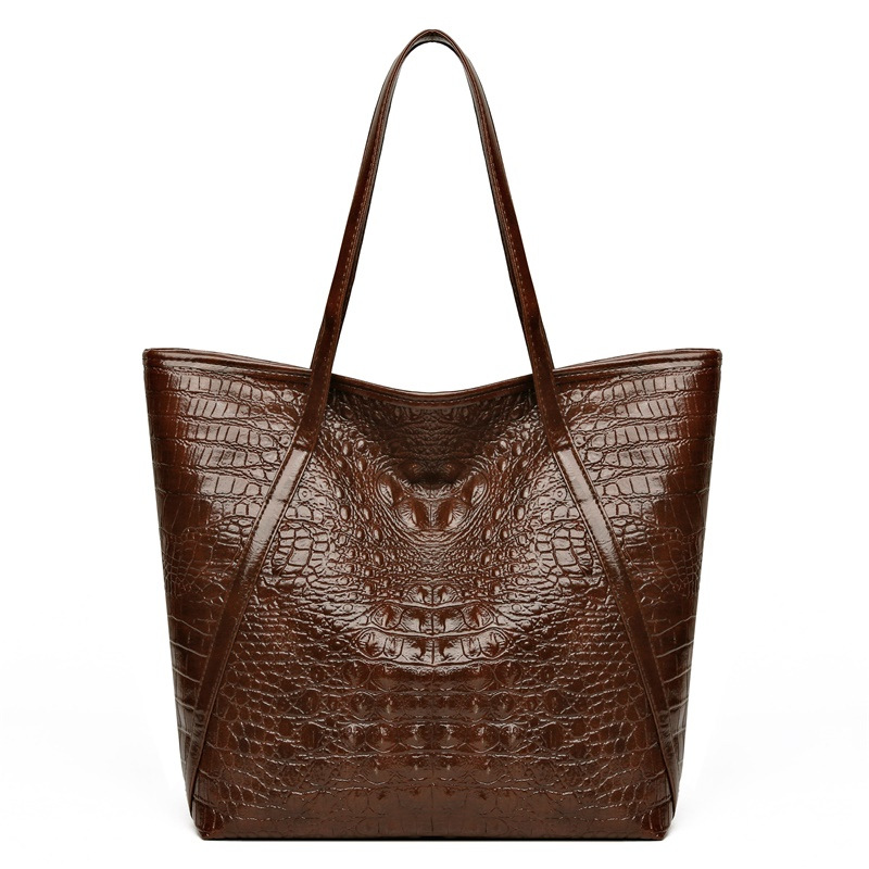 Women'S Tote Bags Designer - Простая универсальная сумка-тоут с крокодиловым принтом,