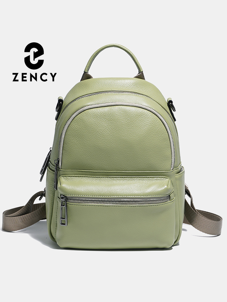 Women Bags Grey - Рюкзак Zency женский кожаный, ранец для