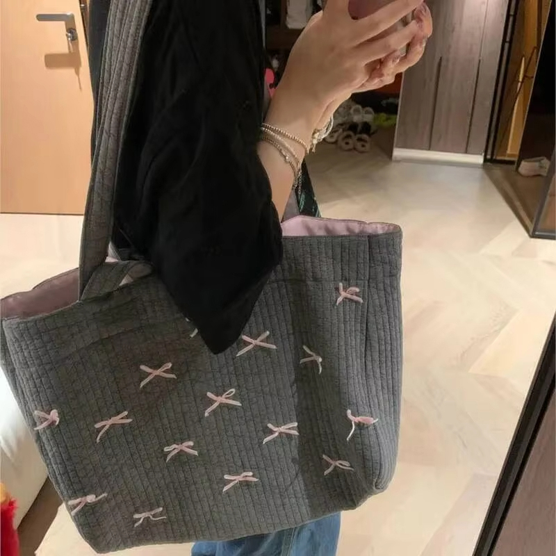 Women Bags Grey - Большая вместительная серая сумка-тоут, женская сумка