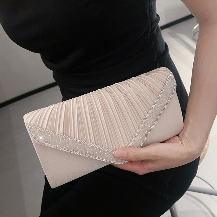 Flap Bag Envelope - Модный атласный плиссированный кошелек-клатч, вечерние банкетные