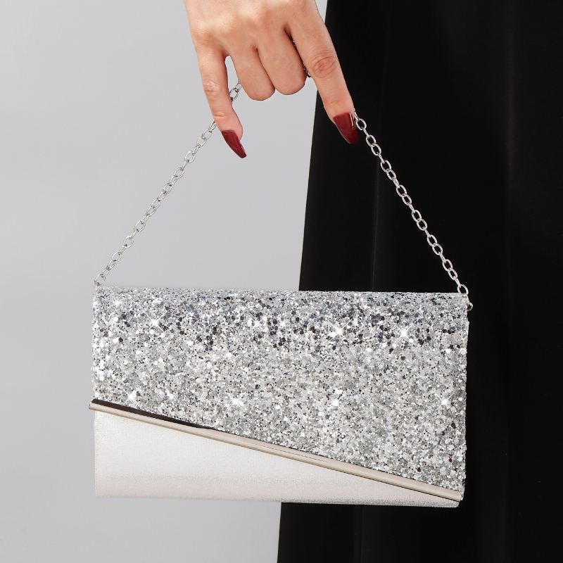 Серебристый блестящий клатч-ко – обзор и цена Flap Bag Envelope